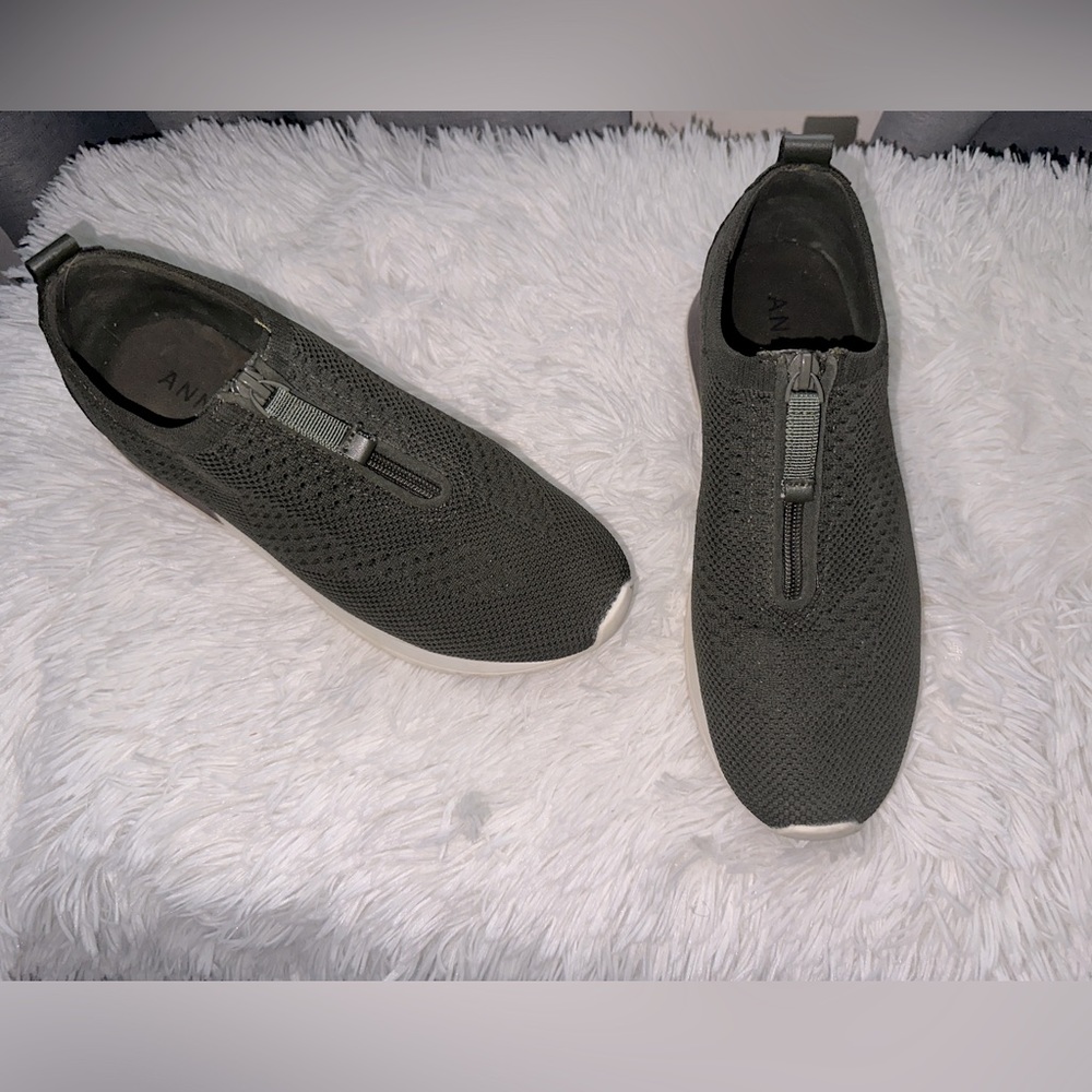 Anne Klein Terry Knit Sneakers - Dark Green Women Size 8M